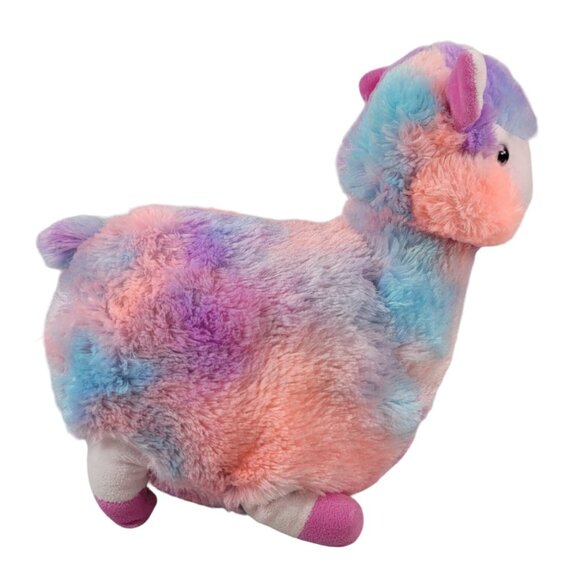 Kellytoy Rainbow Llama Plush Pink Blue 10" Standing Alpaca Justice Tie Dye 2018 - Picture 4 of 10